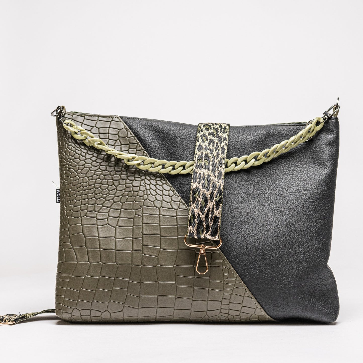 Mini-Cross-Body-Bag grün Kroko