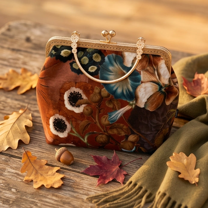 Clip-Bag Blumen braun