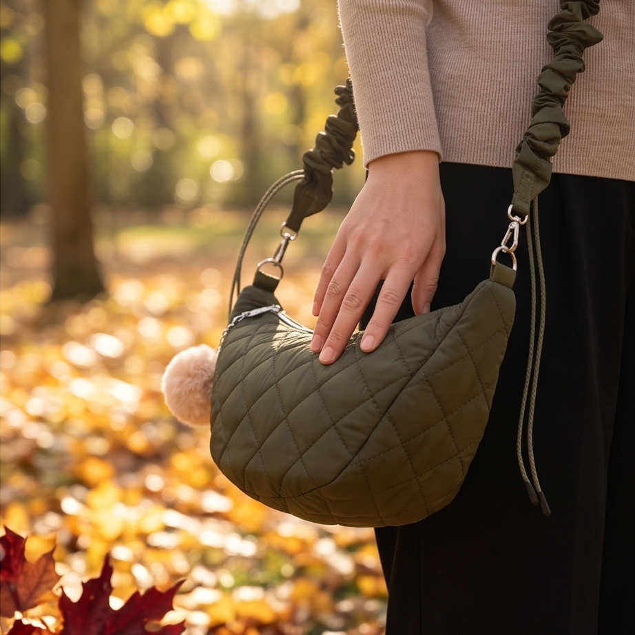 Luna-Bag olive wattiert