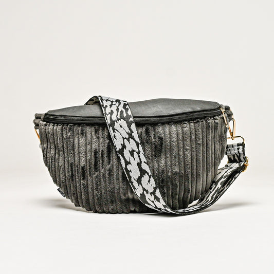 Bauchtasche grau Kord