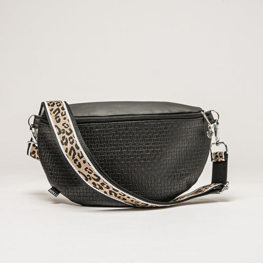 Bauchtasche schwarz Karo