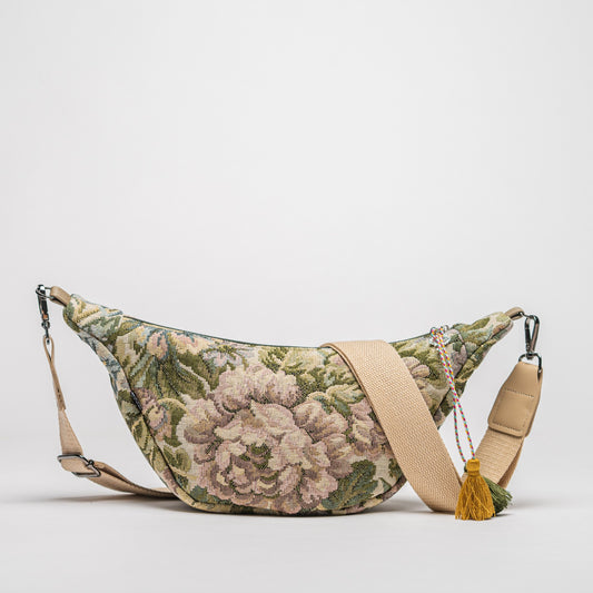 Luna-Bag grün Blumen