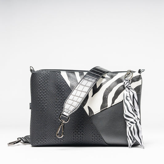 Mini-Cross-Body-Bag schwarz Zebra