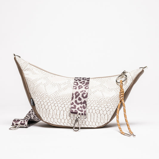 Luna-Bag Kunstleder weiss gold