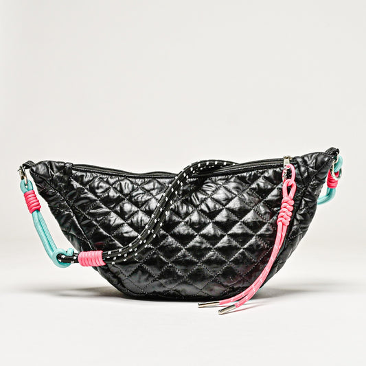 Luna Bag braun wattiert Lack schwarz