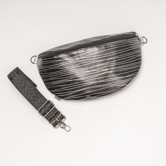 Bauchtasche schwarz silber
