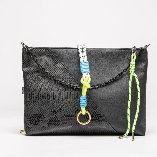Mini-Cross-Body-Bag schwarz Schlange