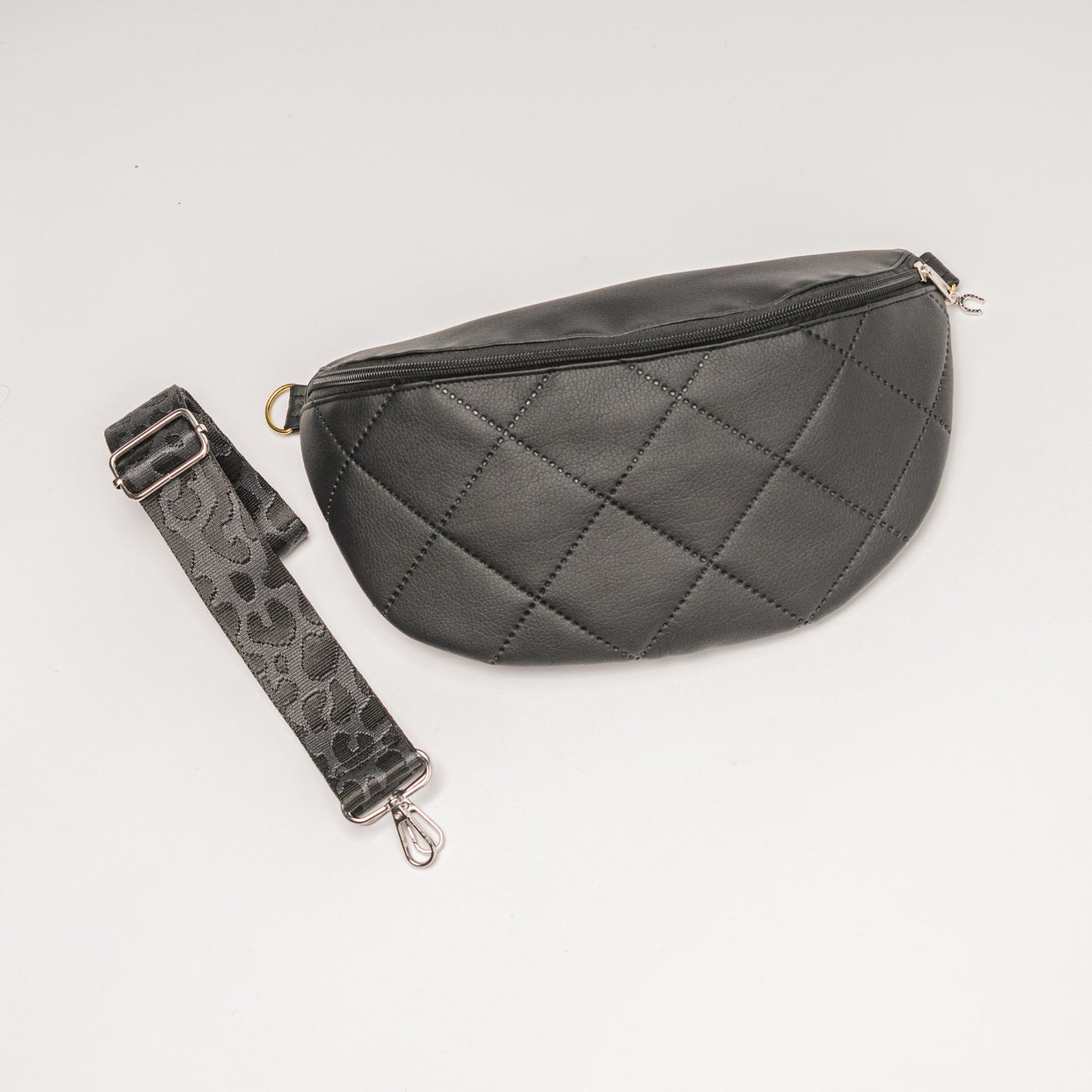 Bauchtasche schwarz Karo