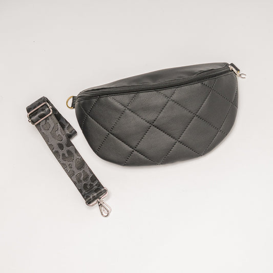 Bauchtasche schwarz Karo