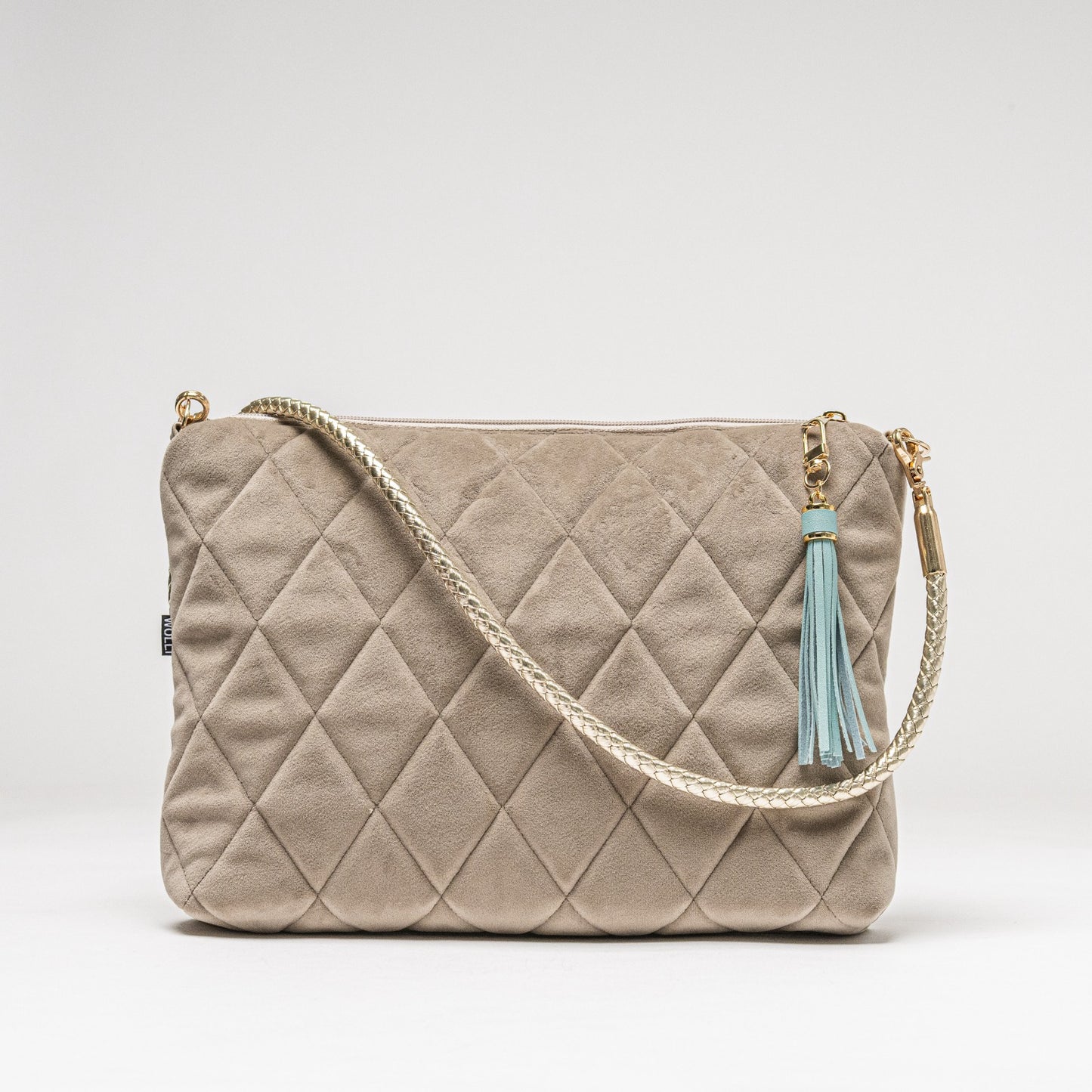 Mini-Cross Samt gesteppt beige