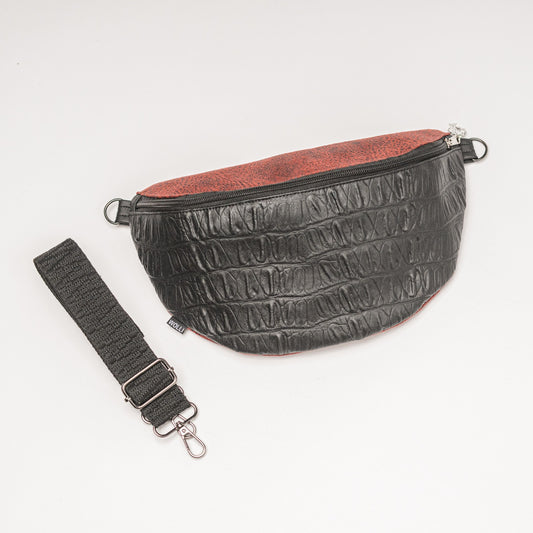 Bauchtasche schwarz bordeaux