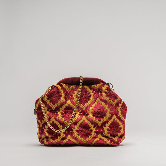 Klapp-Bag rot gold
