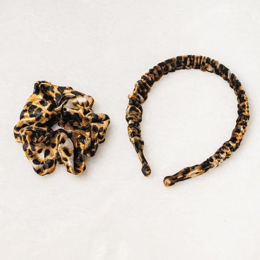 Haarreif und Scrunchie leo
